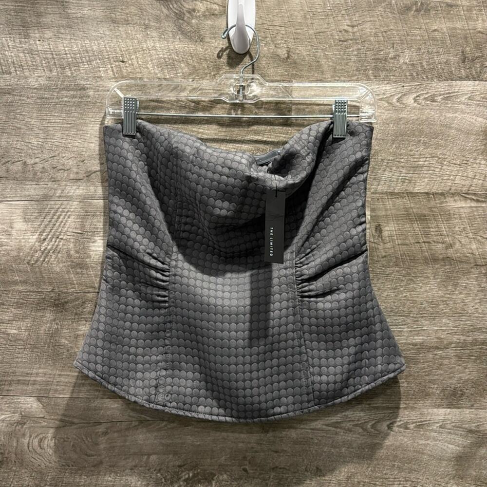 The Limited NWT Strapless Bustier lined with wires and gray fabric.